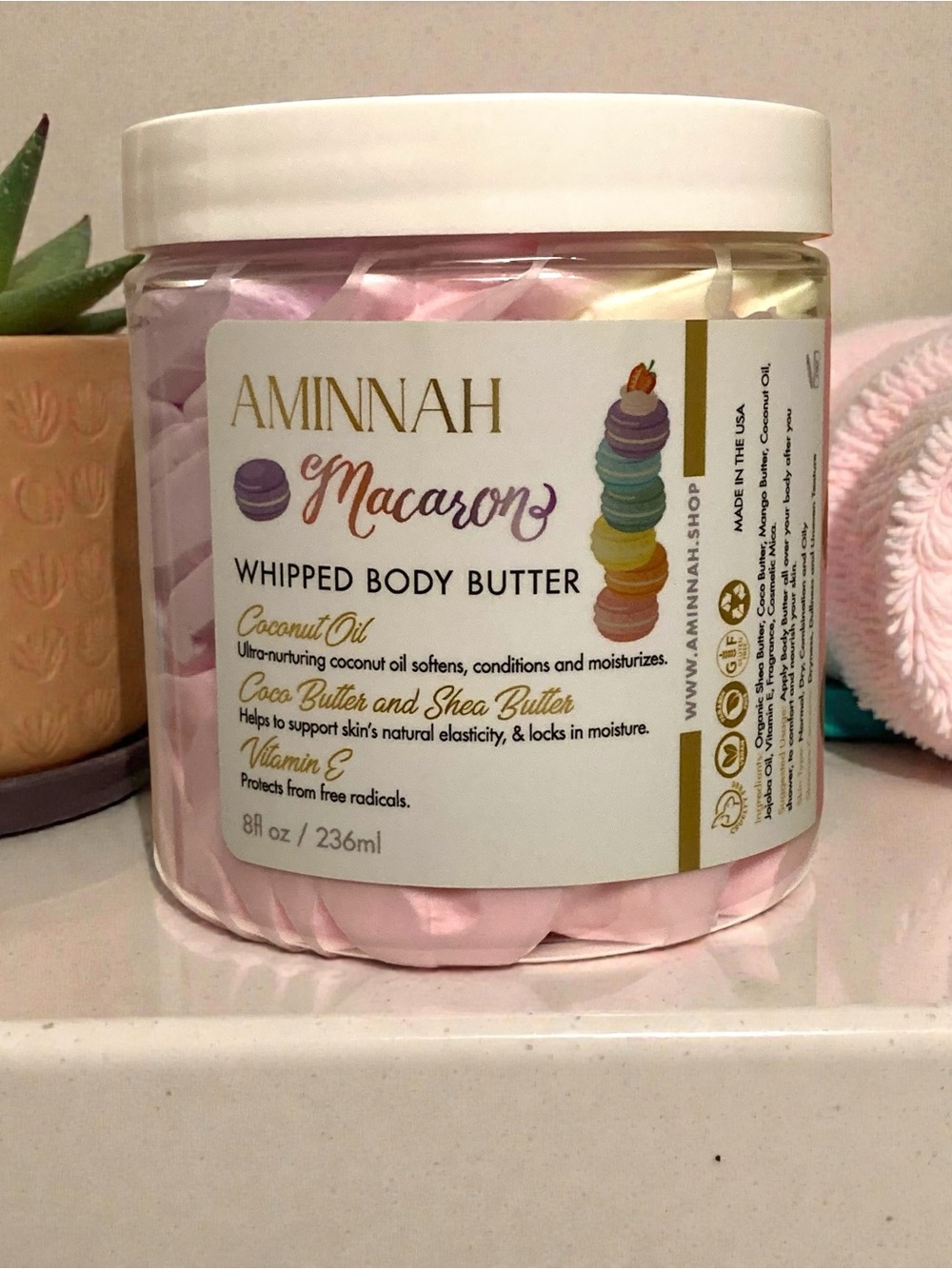 Macaron Whipped Body Butter by Aminnah 8floz